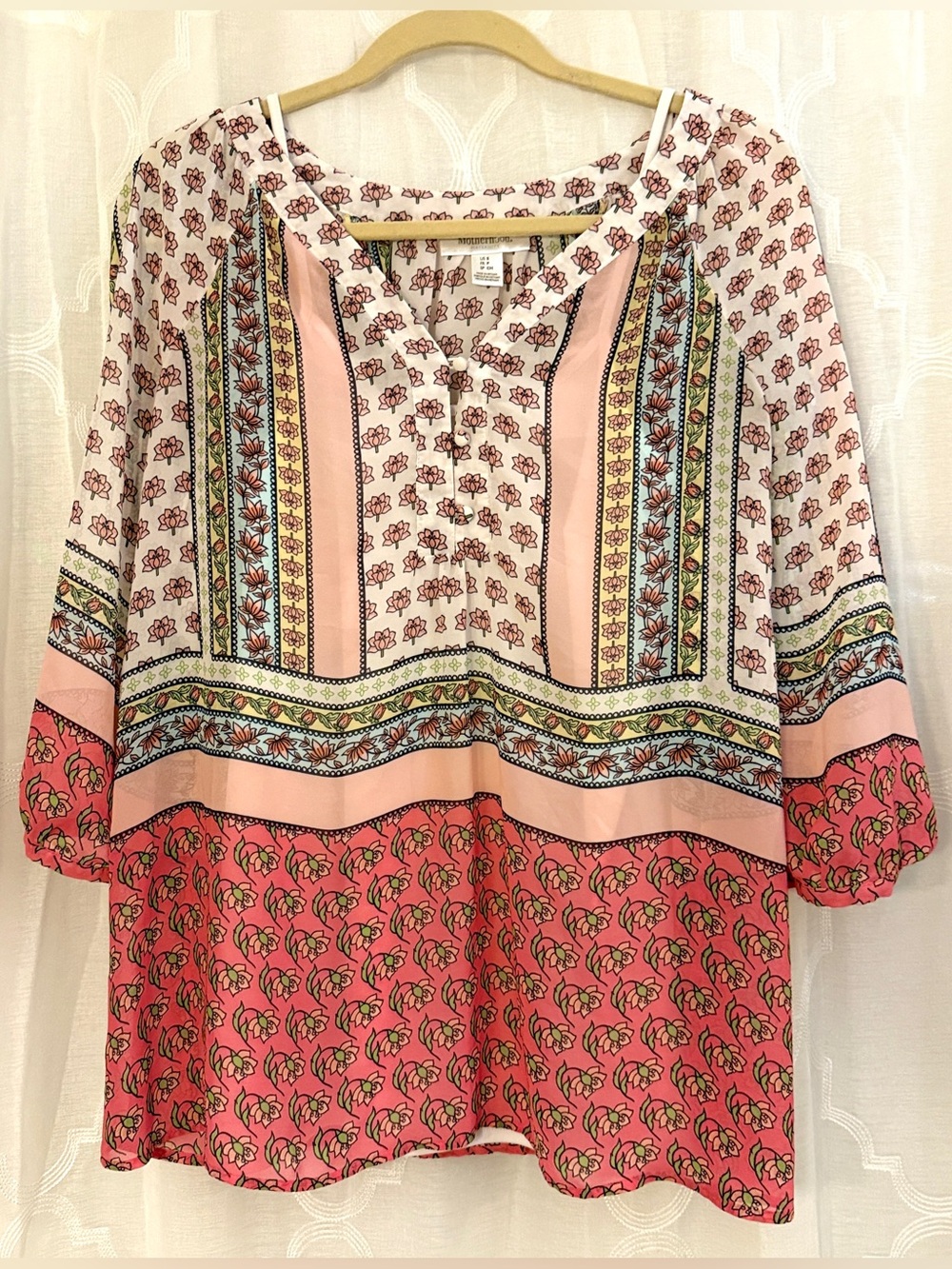 Motherhood Maternity Boho Floral Blouse Size S